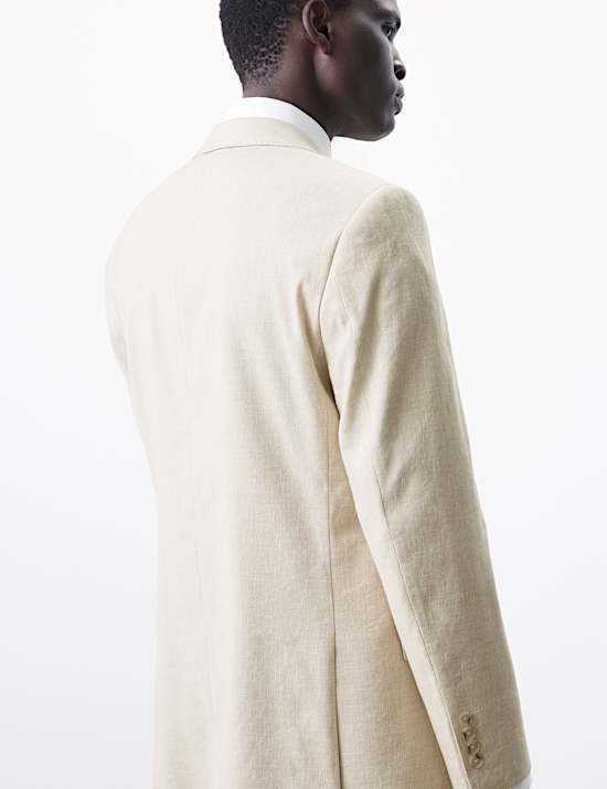 Veste tailleur coupe ajustée en lin mélangé italien Performance