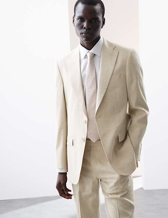 Veste tailleur coupe ajustée en lin mélangé italien Performance