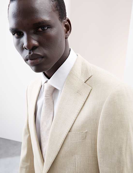 Veste tailleur coupe ajustée en lin mélangé italien Performance