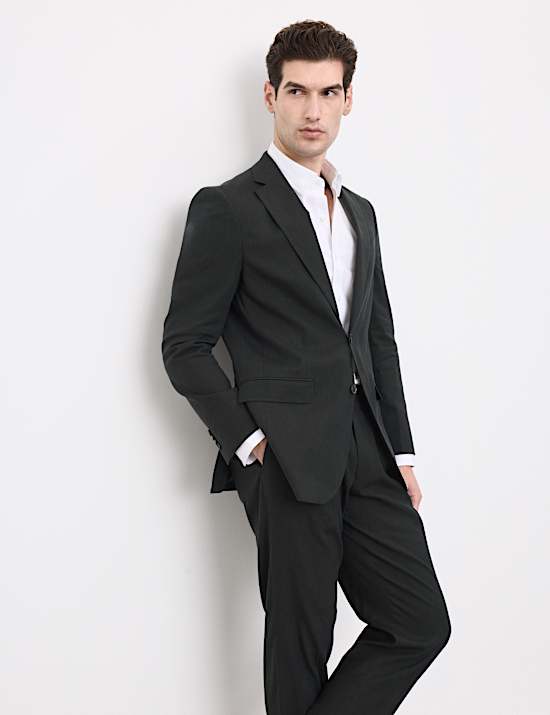 Tailored Fit Italian Performance Linen Blend Suit Jacket