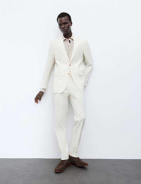 Tailored Fit Italian Performance Linen Blend Suit Jacket