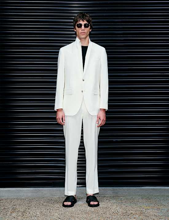 Tailored Fit Italian Performance Linen Blend Suit Jacket
