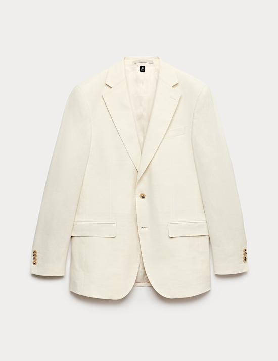 Tailored Fit Italian Performance Linen Blend Suit Jacket