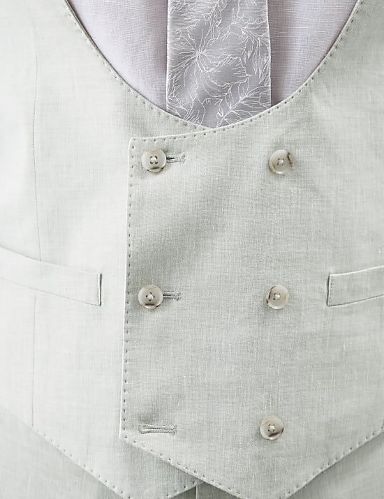 מקטורן איטלקי בסגנון ספורטיבי מתערובת פשתן עם רכיסת כפתורים כפולה