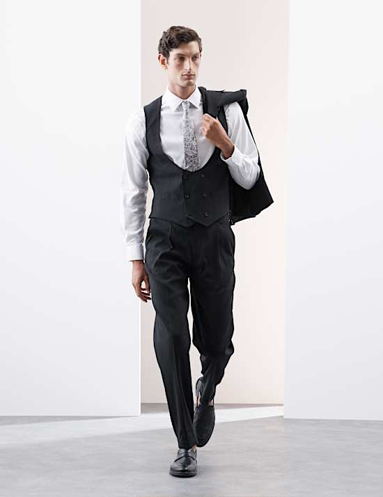 Italian Performance Linen Blend Double Breasted Waistcoat