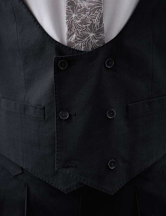 Italian Performance Linen Blend Double Breasted Waistcoat