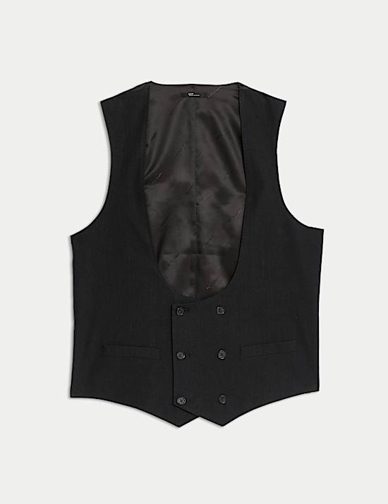 Italian Performance Linen Blend Double Breasted Waistcoat