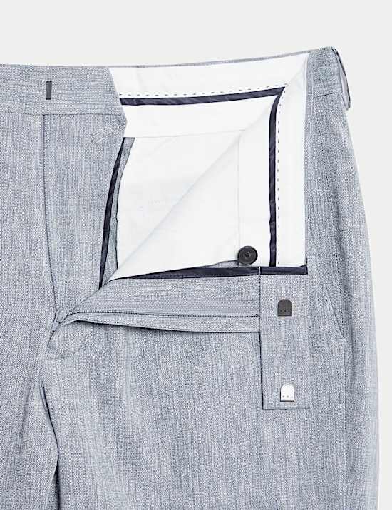 Παντελόνι κοστουμιού ιταλικής ποιότητας με προσαρμοσμένη εφαρμογή από σύμμεικτο λινό