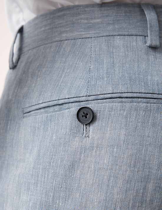 Παντελόνι κοστουμιού ιταλικής ποιότητας με προσαρμοσμένη εφαρμογή από σύμμεικτο λινό