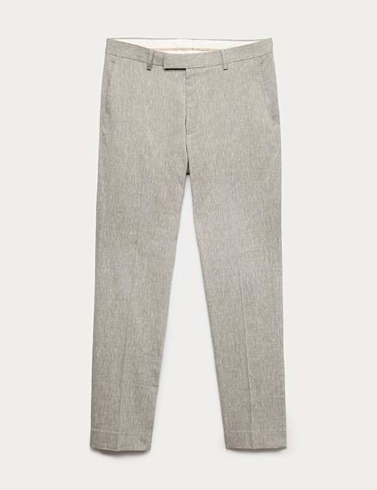 Anzughose aus italienischem Funktionsleinen-Mischgewebe mit eng anliegender Passform