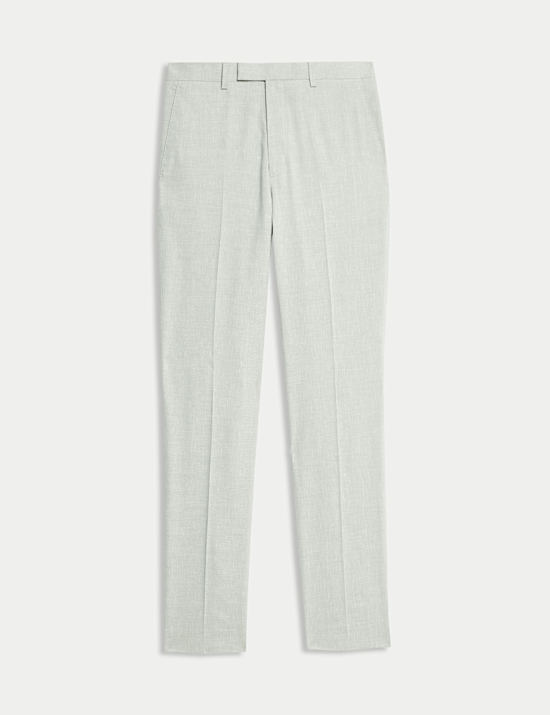 Tailored Fit Italian Performance Linen Blend Suit Trousers