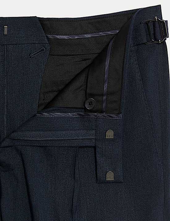 מכנסי חליפה איטלקיים בסגנון ספורטיבי בגזרה מחויטת מתערובת פשתן