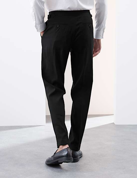 Getailleerde pantalon van een Italiaanse performance linnenmix