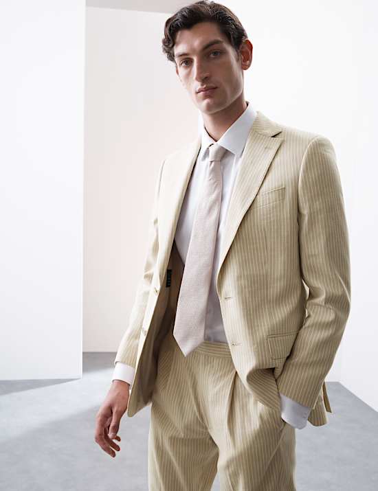 Tailored Fit Linen Rich Jacket