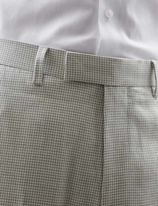 Tailored Fit Italian Performance Linen Blend Suit Trousers