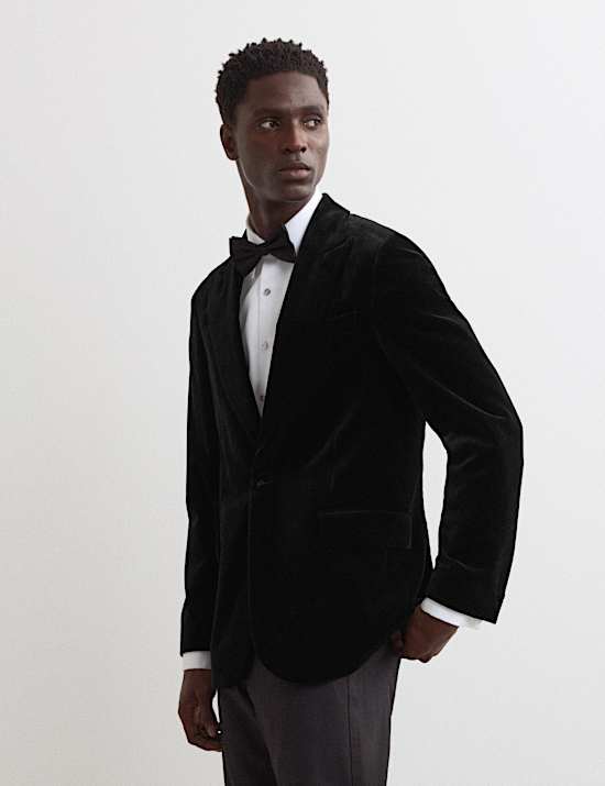 Pure Cotton Velvet Blazer