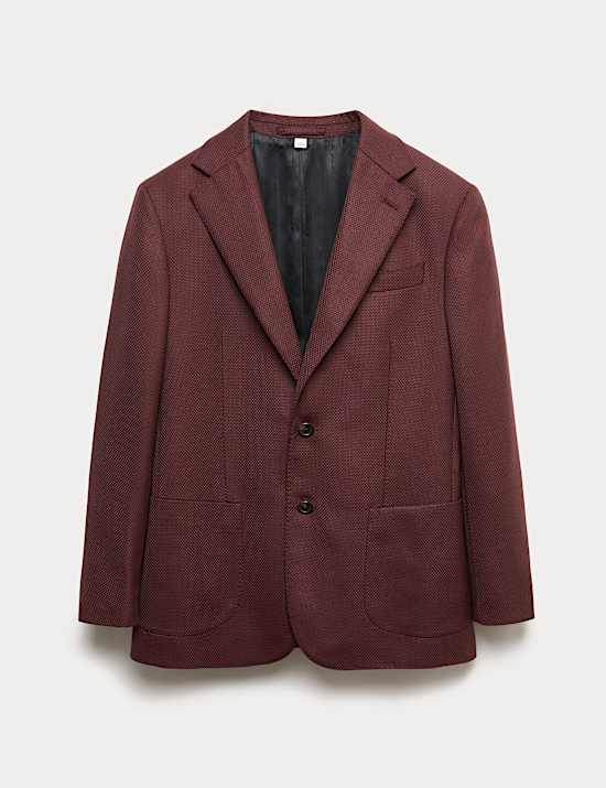 Tailored Fit Italian Wool Textured Blazer