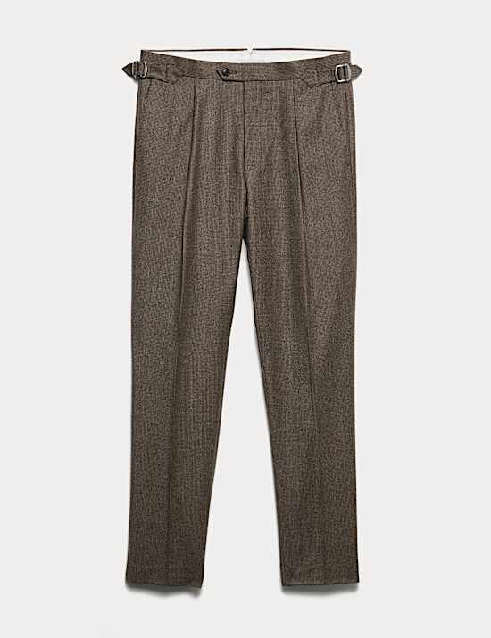 Italian Wool Flannel Puppytooth Trousers