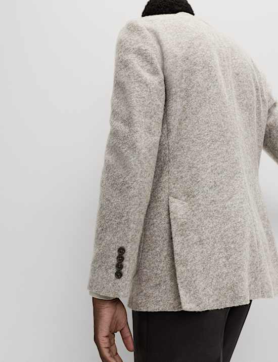 Tailored Fit Wool Blend Textured Blazer