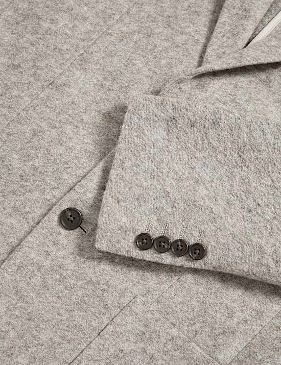 Tailored Fit Wool Blend Textured Blazer