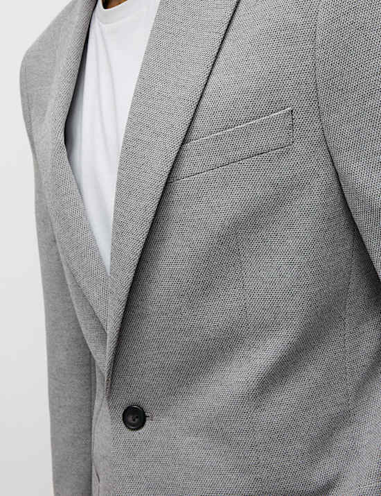 Tailored Fit Jersey Textured Blazer