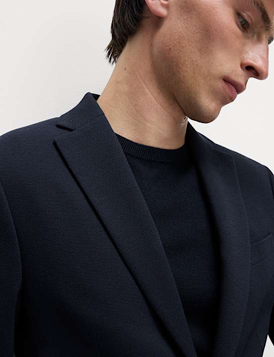 Tailored Fit Jersey Textured Blazer