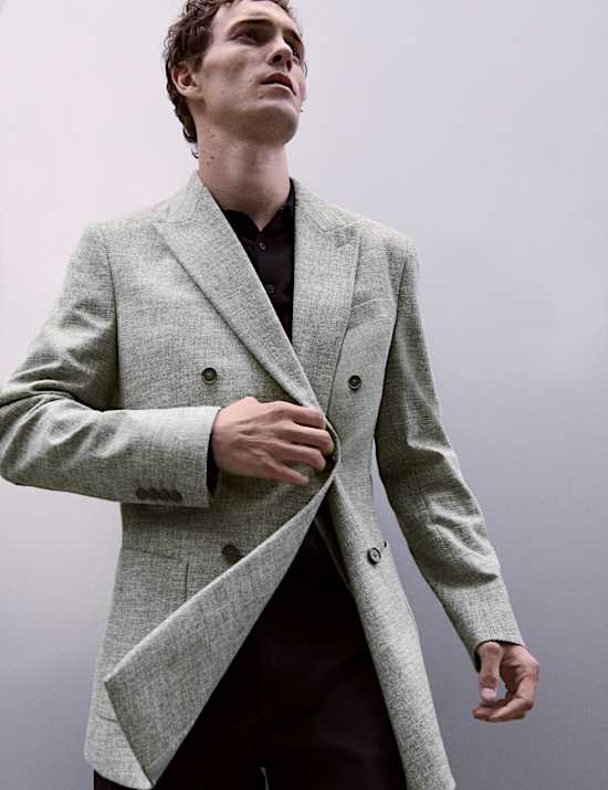 Tailored Fit Italian Wool Blend Suit Jacket