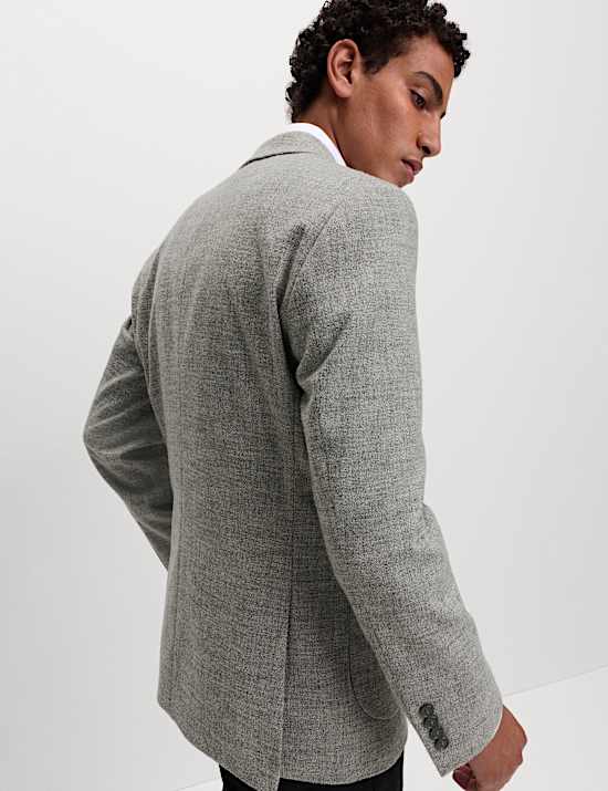 Tailored Fit Italian Wool Blend Suit Jacket