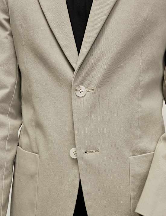 Tailored Fit Cotton Rich Peached Stretch Blazer