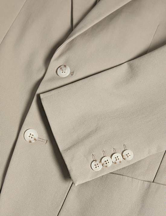 Tailored Fit Cotton Rich Peached Stretch Blazer