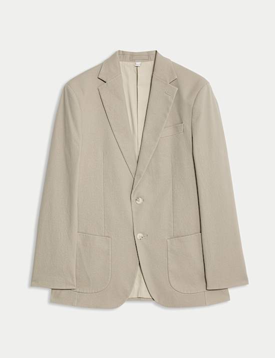Tailored Fit Cotton Rich Peached Stretch Blazer
