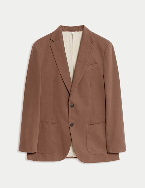 Ελαστικό μπλέιζερ με προσαρμοσμένη εφαρμογή και υψηλή περιεκτικότητα σε βαμβάκι με χνουδωτή υφή