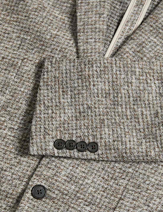 Tailored Fit Wool Blend Textured Blazer