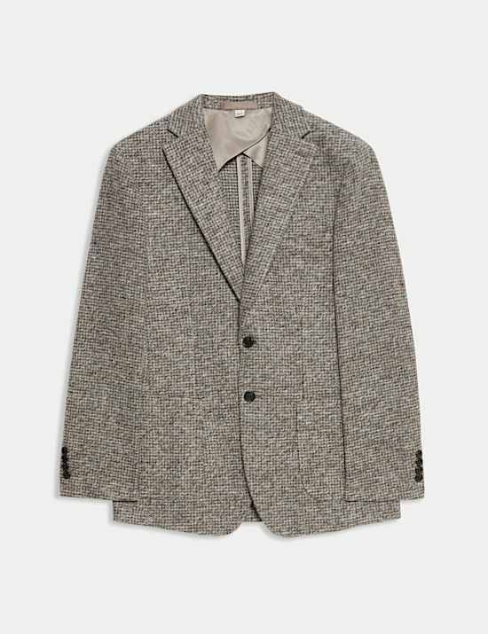 Tailored Fit Wool Blend Textured Blazer