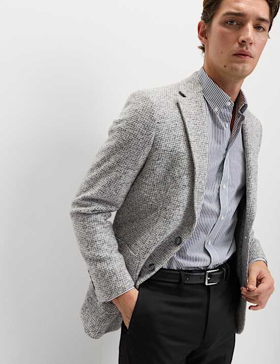 Tailored Fit Wool Blend Blazer with Gilet