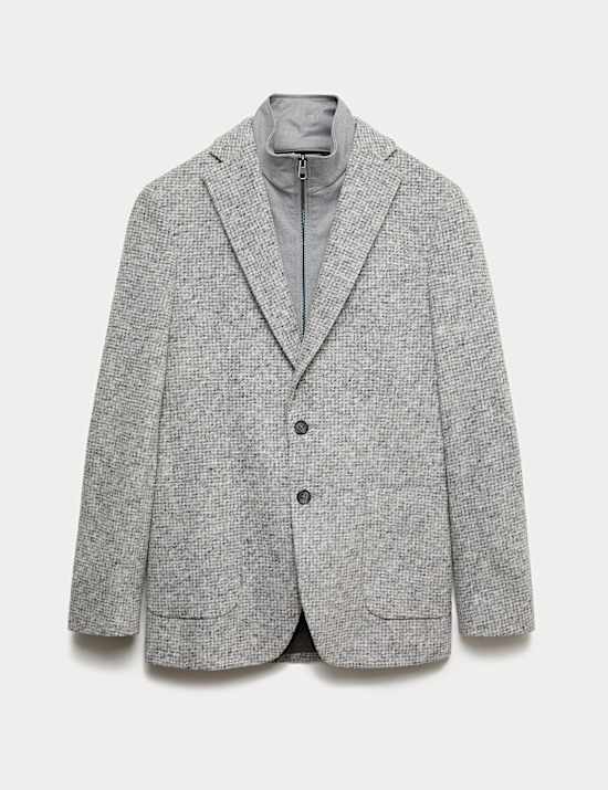 Tailored Fit Wool Blend Blazer with Gilet
