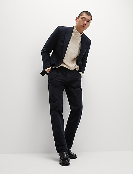 Blazer droit en moleskine d’origine italienne