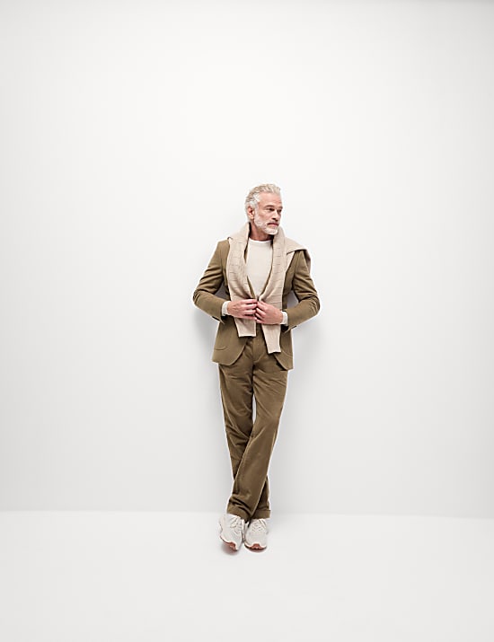 Blazer de molesquín italiano con botonadura simple