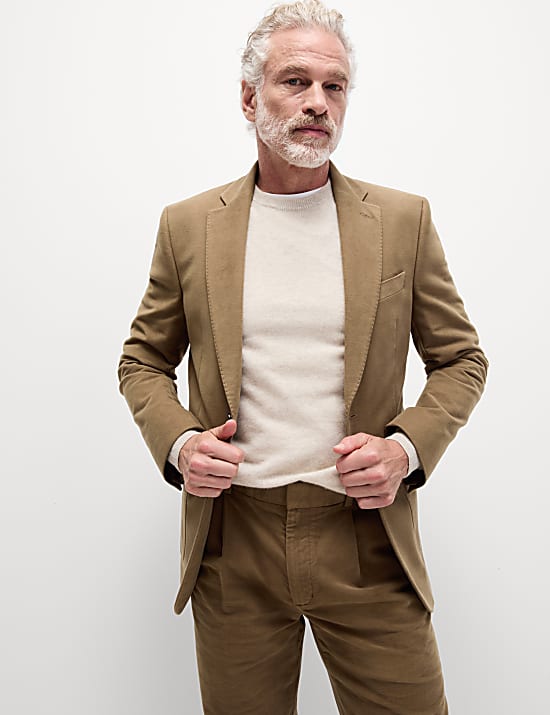 Blazer de molesquín italiano con botonadura simple