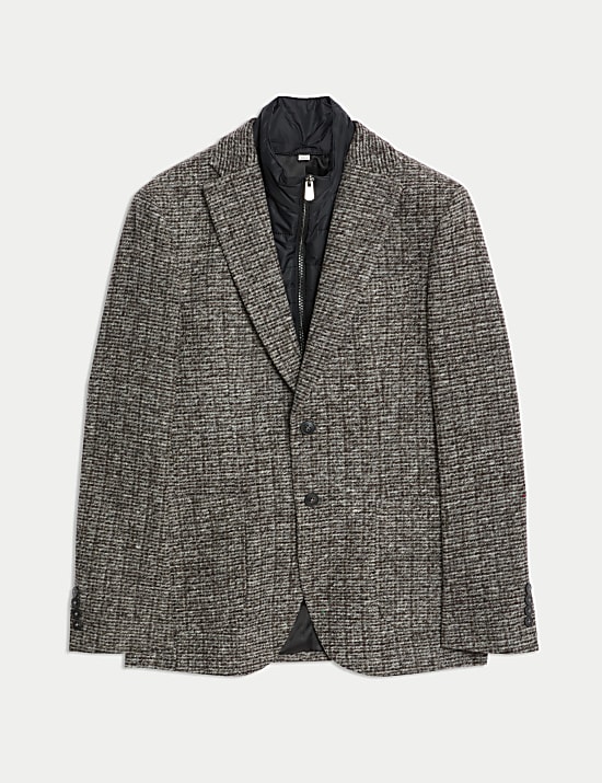 Tailored Fit Wool Blend Blazer with Gilet