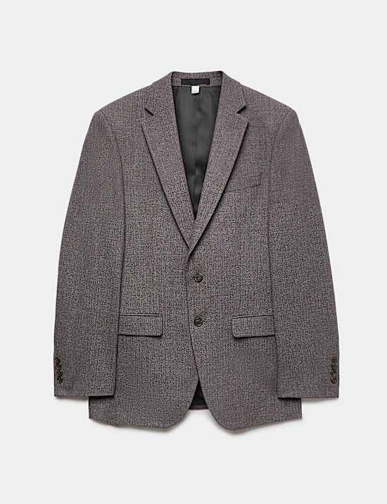 Tailored Fit Micro Check Suit Jacket