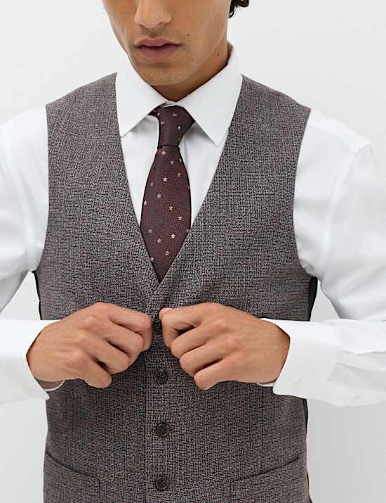 Gilet de costume &agrave; petits carreaux