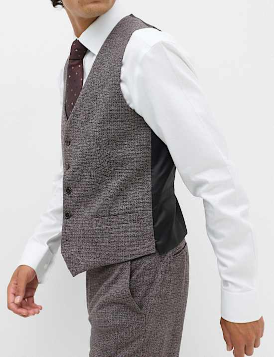 Gilet de costume &agrave; petits carreaux