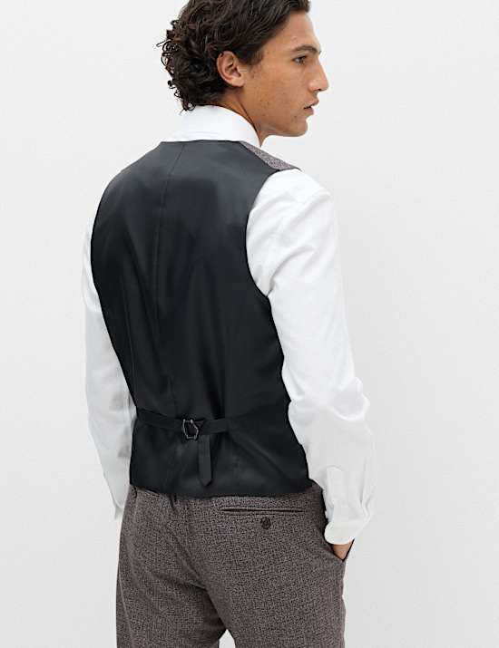 Gilet de costume &agrave; petits carreaux