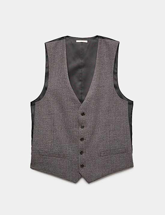 Gilet de costume &agrave; petits carreaux