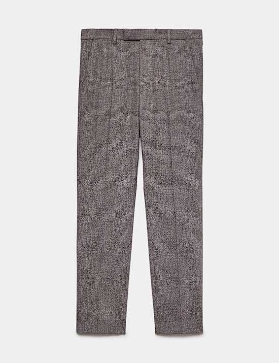 Tailored Fit Micro Check Suit Trousers