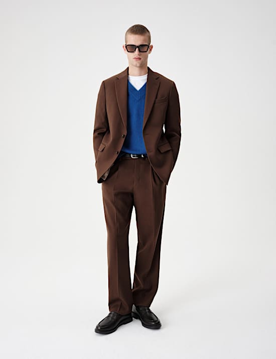 Twill Textured Stretch Suit Jacket