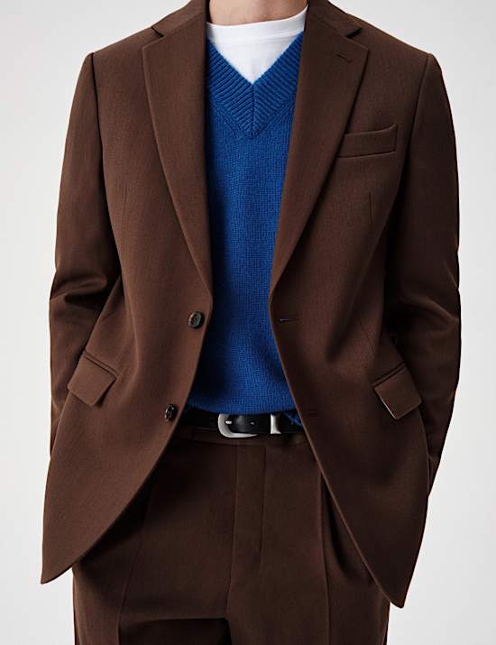 Twill Textured Stretch Suit Jacket