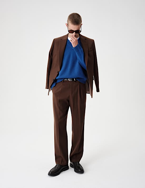 Twill Textured Stretch Suit Jacket