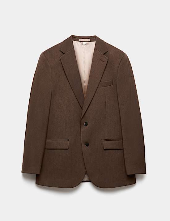 Twill Textured Stretch Suit Jacket